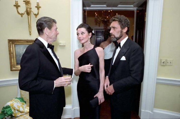 Audrey Hepburn na večeri s prezidentom Reaganom
